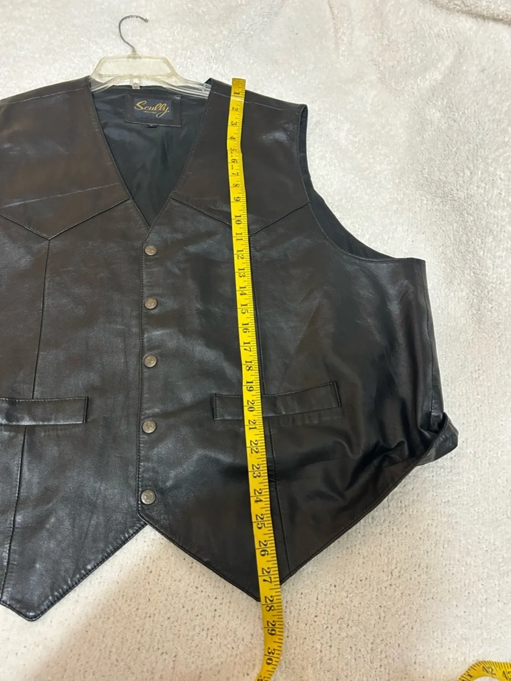 Scully Mens Genuine Leather Vest Size 4X Black Rustic Cowboy Wedding Formal
